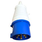 Plugue De Tomada Industrial 3P+T+N 16A 220-240v 9h Ip44 Azul