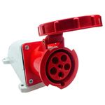 Tomada Industrial Sobrepor 3P+T+N 63A 380-415V 6H IP44 Vermelho