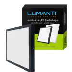 Plafon Preto Quadrado 36w Led Sobrepor 6500k Luz Branca Fria