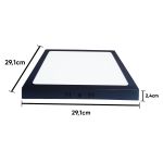 Luminária Led Sobrepor 24w Quadrada Borda Preta 3000k Quente