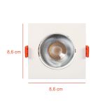 Spot Embutir Led Dicroica Quadrado Branco 7w 3000k