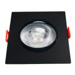 Spot Led Embutir Teto Gesso Quadrado Preto 5w Branco Frio