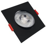 Spot Led Embutir Teto Gesso Quadrado Preto 5W Branco Quente