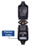 Pino Plugue Macho 2p+t 10a Reto Prensa Cabo Preto Margirius