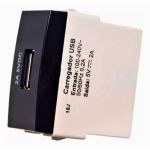 Tomada Carregador Usb 2a Preto Fosco Ebony Clean Margirius
