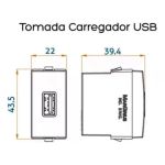 Tomada Carregador Usb 2a Preto Fosco Ebony Clean Margirius