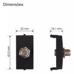 Módulo Antena Tv Coaxial 75 Ohms Preto Fosco Clean Margirius