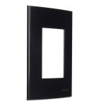 Placa 4x2 3 Postos Preto Brilhante Ebony Sleek Margirius