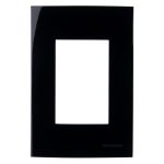 Placa 4x2 3 Postos Preto Brilhante Ebony Sleek Margirius