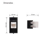 Tomada De Rede Rj45 Cat.5e Preto Brilhante Sleek Margirius