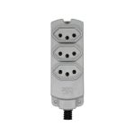 Barra Régua 3 Tomadas 10a/20a Cinza 2p+t Extensão Margirius