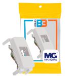 Módulo Tomada Telefone Rj11 4 Fios Branco B3 Margirius