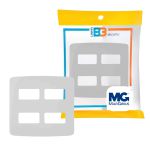 Placa 4 Postos 4x4 Branca B3 Margirius