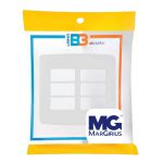 Placa 6 Postos 4x4 Branca B3 Margirius
