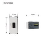 Módulo Tomada Carregador Usb 1a Branco B3 Margirius