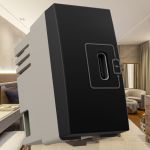 Módulo Tomada Carregador Usb-c Preto Fosco 2a Clean Margirius