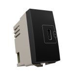 Módulo Tomada Carregador Usb-c Preto Fosco 2a Clean Margirius