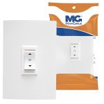 Conjunto Interruptor Persiana Elétrica Pulsante 5a 127v Branco Clean Margirius