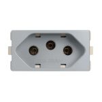Módulo Tomada 2P+T 20A 250V Cinza Sleek Margirius