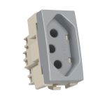 Módulo Tomada 2P+T 20A 250V Cinza Sleek Margirius