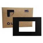 Placa 4x2 3 Postos Carbon Black C/ Suporte Preto Aura Margirius