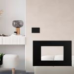 Placa 4x2 3 Postos Carbon Black C/ Suporte Preto Aura Margirius
