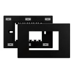 Placa 4x2 3 Postos Carbon Black C/ Suporte Preto Aura Margirius
