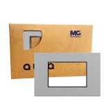 Placa 4x2 3 Postos Níquel C/ Suporte Preto Aura Margirius