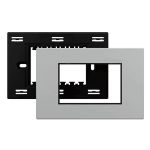 Placa 4x2 3 Postos Níquel C/ Suporte Preto Aura Margirius