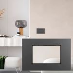 Placa 4x2 3 Postos Titânio C/ Suporte Preto Aura Margirius