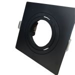 Spot Embutir Dicroica Quadrado Mr16 Plano Preto