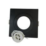 Spot Embutir Dicroica Quadrado Mr16 Plano Preto