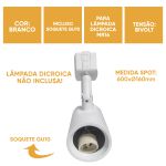 Spot Pipe Trilho Eletrificado Dicroica Mr16 Branco