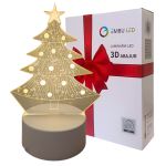 Luminária De Mesa Abajur 3d Árvore De Natal 3 Cores 4w 5v