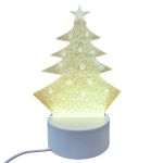 Luminária De Mesa Abajur 3d Árvore De Natal 3 Cores 4w 5v