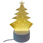 Luminária De Mesa Abajur 3d Árvore De Natal 3 Cores 4w 5v