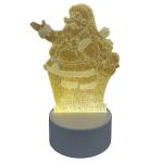 Luminária De Mesa Abajur 3d Papai Noel 3 Cores 4w 5v