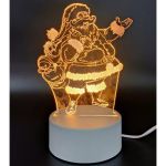 Luminária De Mesa Abajur 3d Papai Noel 3 Cores 4w 5v