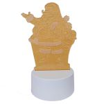 Luminária De Mesa Abajur 3d Papai Noel 3 Cores 4w 5v