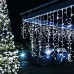Cascata LED Natal 400 Leds Fixo Branco Frio IP44 Bivolt