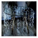 Cascata Led Natal 400 Leds Fixo Branco Frio Ip44 Bivolt