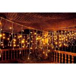 Cascata Led Natal 400 Leds Fixo Branco Quente Fio Branco 127v