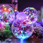 Cortina 10 Bolas Luz Natal Led Papai Noel Colorida 8 Funções