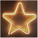 Estrela Luz Neon Decoração Externo 30cm Branco Quente 127v