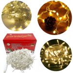 Pisca De Led Transparente Cordão Com 100 Leds fixa quente