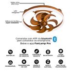 Luminária Plafon Ventilador de Teto Air Wood Orbital Bivolt