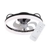 Luminária Plafon Ventilador De Teto Air Black Ivory Orbital