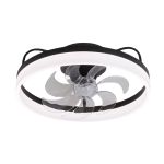 Luminária Plafon Ventilador De Teto Air Black Ivory Orbital