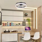 Luminária Plafon Ventilador De Teto Air Black Ivory Orbital
