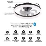 Luminária Plafon Ventilador De Teto Air Black Ivory Orbital